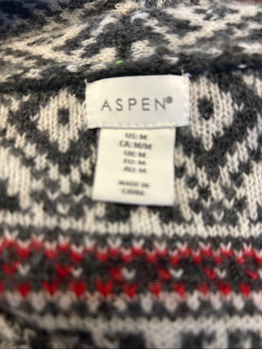 Aspen Womens Gray & Red Patterned Open Cardigan Sweater Size M EUC - Picture 6 of 7